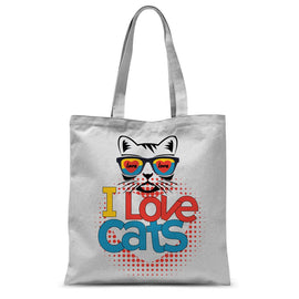 I Love Cats Sublimation Tote Bag