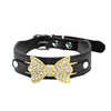 Bling Crystal With Leather Bow Collar