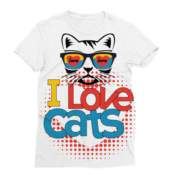 I Love Cats Sublimation T-Shirt