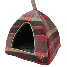 Camden Pyramid Bed (40x40x40cm) Red Check (SRP £29.99)
