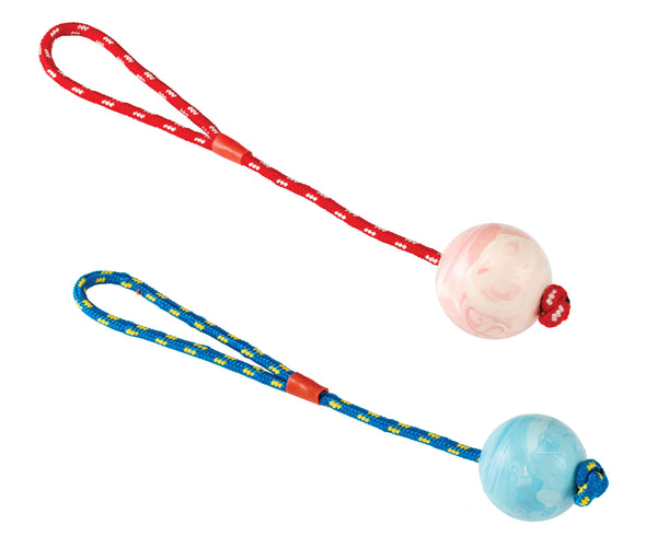 Gor Rubber Rope Ball Large (7.2cm) Pink/Blue (SRP £5.99)