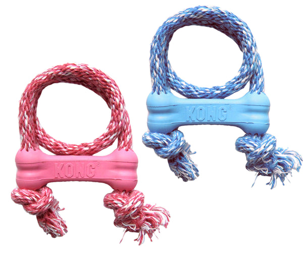 Kong Puppy Goodie Bone w/Rope X-Small Blue/Pink (SRP £4.59)