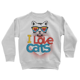 I Love Cats Kids Sweatshirt